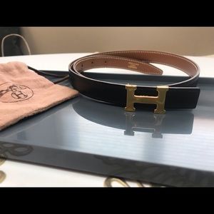 Hermès mini belt reversible black brown 65